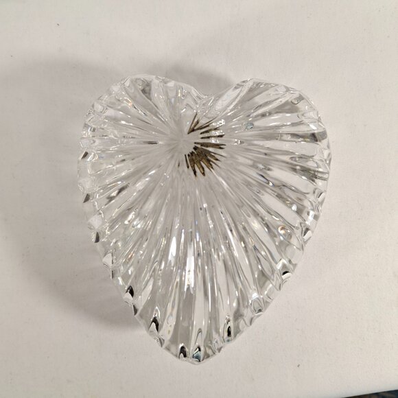 New Kristal Zajecar Vtg 24% Lead Crystal 2 Hearts Together Box W Lid Trinket Box - Picture 9 of 11